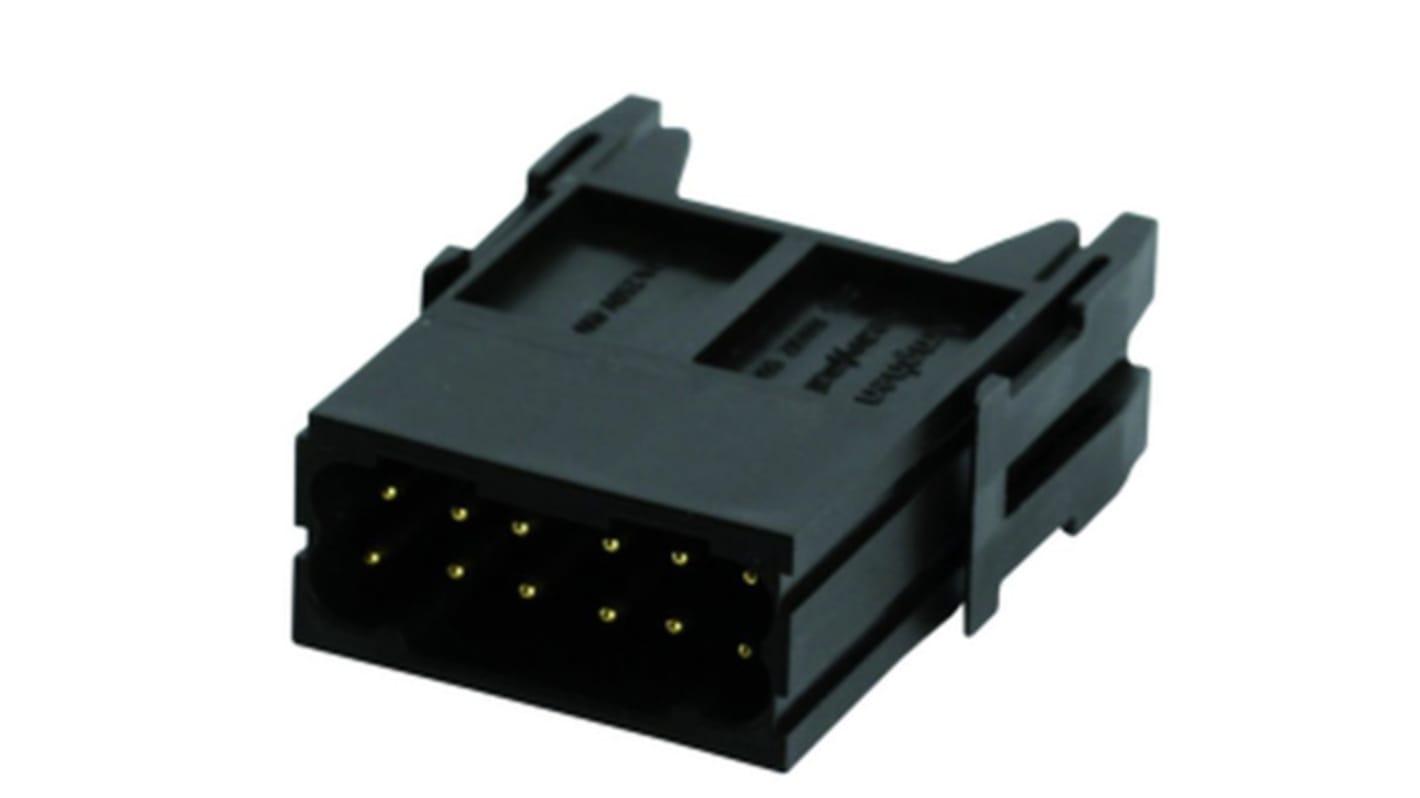 Amphenol Industrial Heavy Duty Power Connector Module, 10A, Male, Heavy Mate C146 Series, 12 Contacts