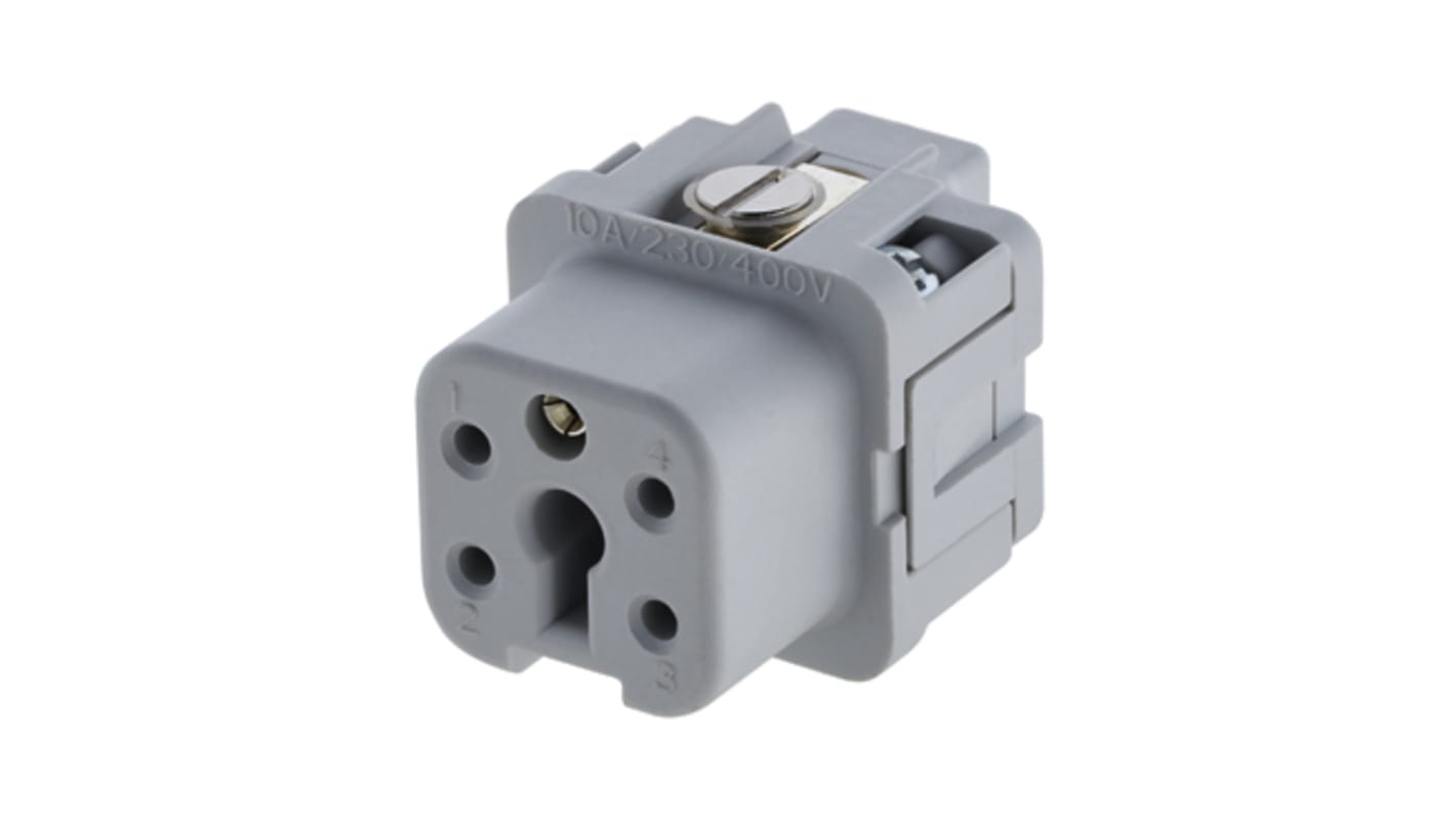 Inserto de conector de potencia Amphenol Industrial Hembra, serie Heavy Mate C146, para usar con Conectores