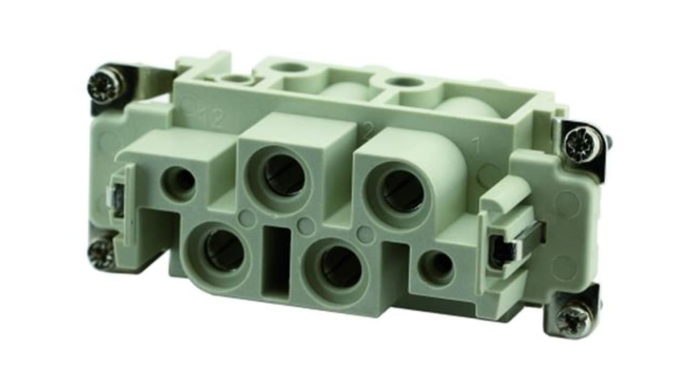Amphenol Industrial Heavy Duty Power Connector Insert, 80A, Female, Heavy Mate C146 Series, 4+PE Contacts