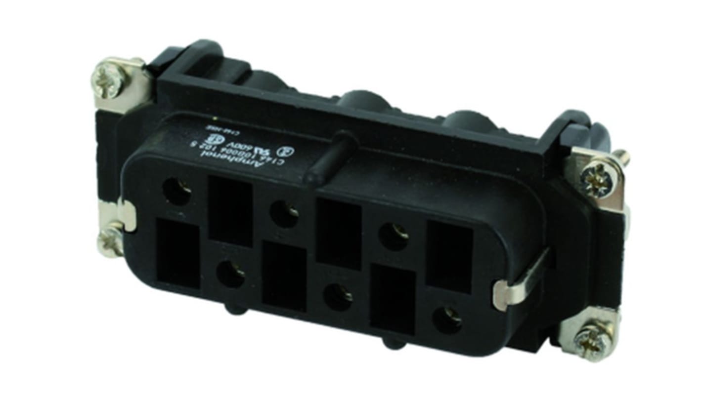 Inserto de conector de potencia Amphenol Industrial Hembra, serie Heavy Mate C146, para usar con Conectores