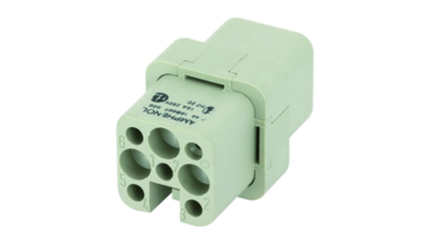 Inserto de conector de potencia Amphenol Industrial Hembra, serie Heavy Mate C146, para usar con Conectores