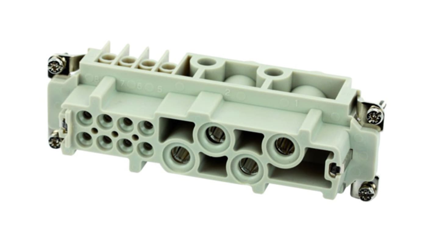 Amphenol Industrial Heavy Duty Power Connector Insert, 40A, Female, Heavy Mate C146 Series, 12 Contacts