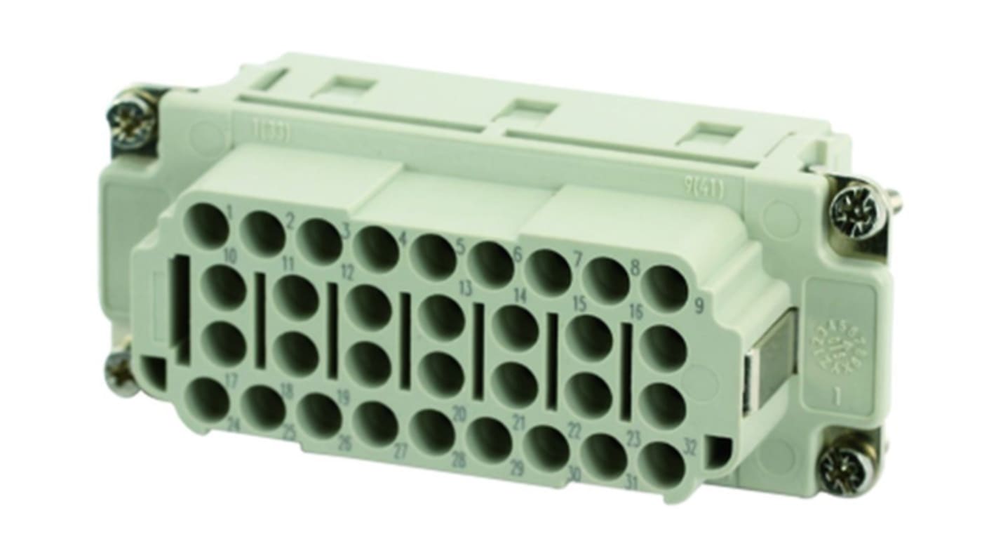 Amphenol Industrial Heavy Duty Power Connector Insert, 16A, Female, Heavy Mate C146 Series, 32 Contacts