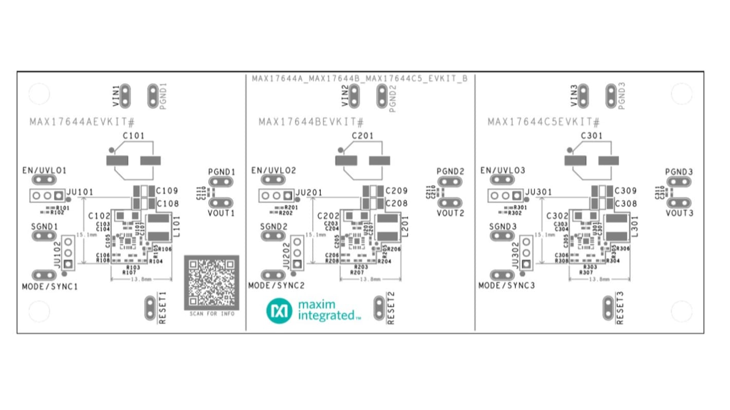 Kit di valutazione Convertitore c.c.-c.c. per MAX17644A MAX17644AEVKIT# MAX17644