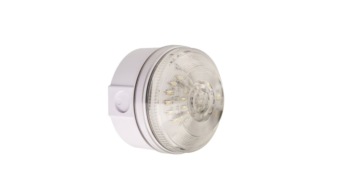Balise clignotante à LED blanche Moflash série LED195, 20 → 30 V c.a./c.c.