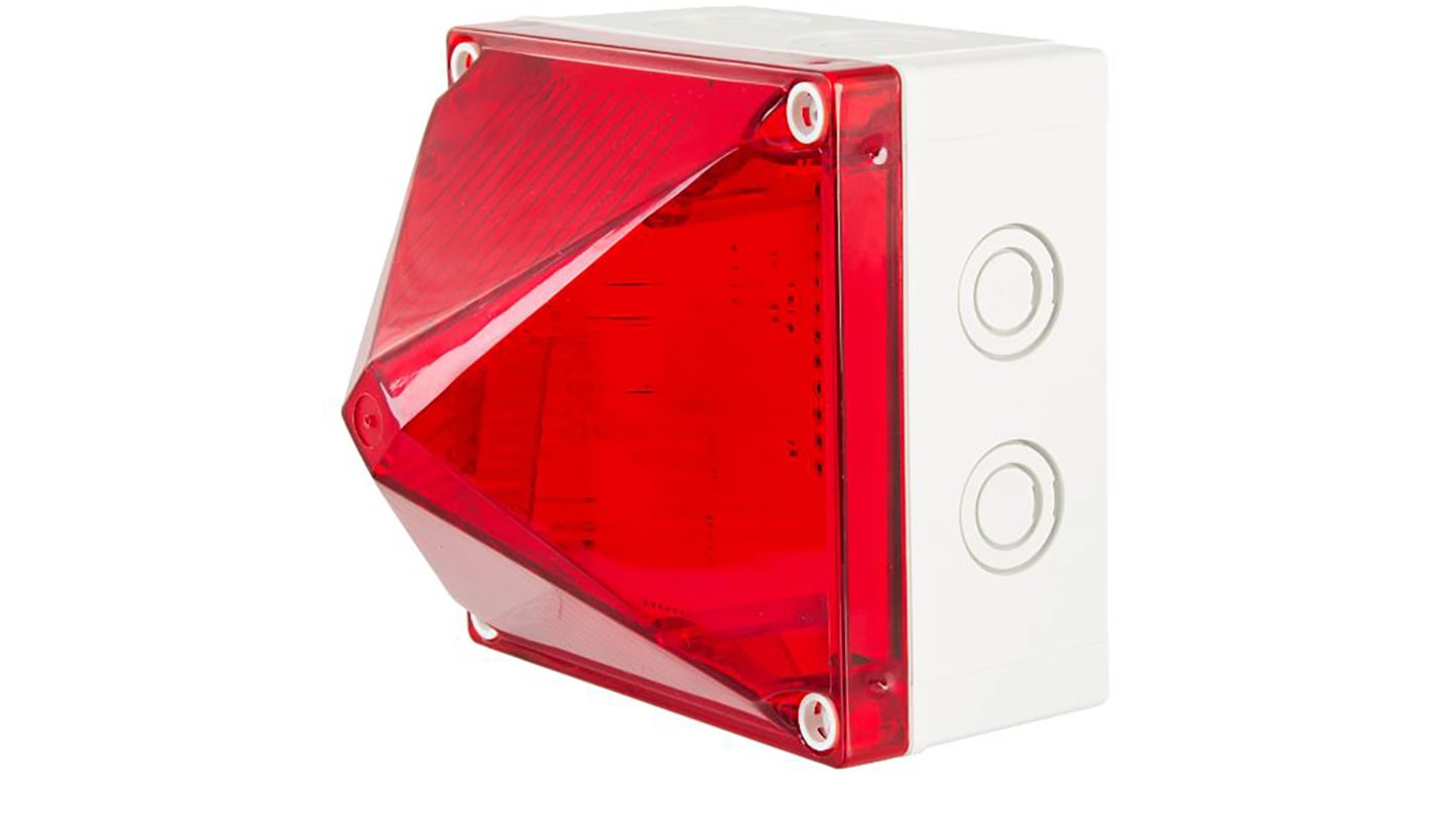 Segnalatore LED Lampeggiante, Fisso Moflash, LED, Rosso, 85 → 280 V.