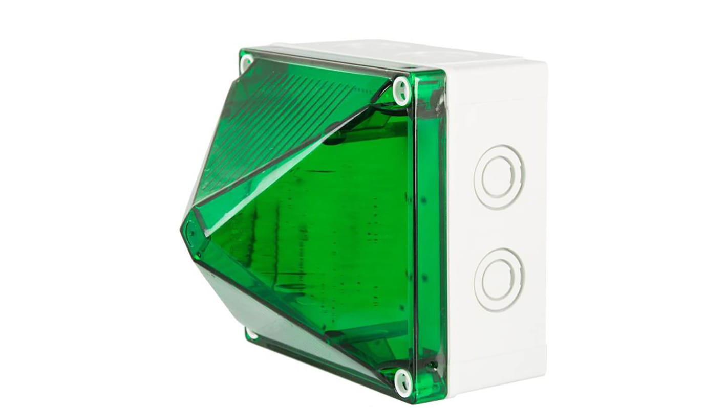Segnalatore Lampeggiante, Fisso Moflash, LED, Verde, 85 → 280 V.