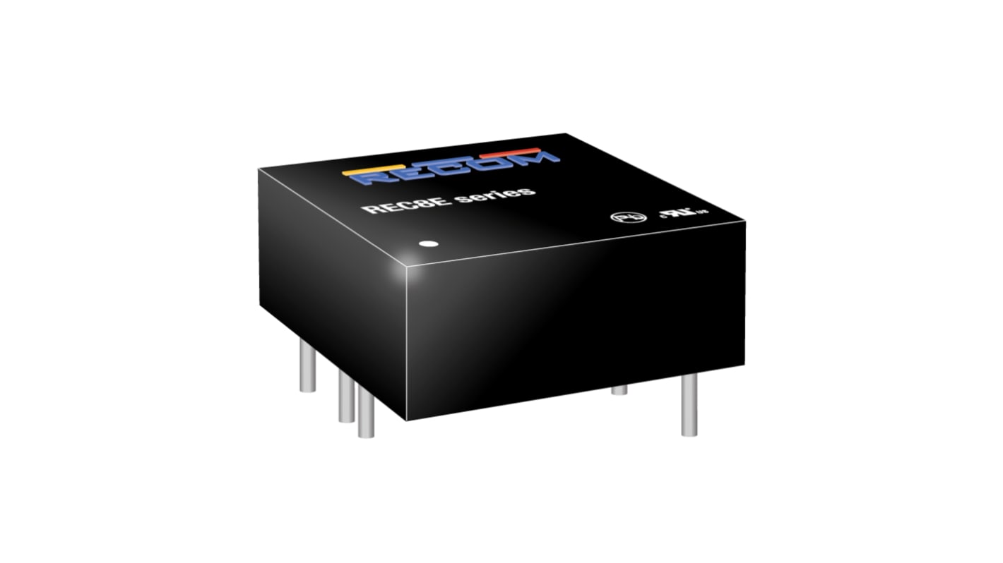 Convertisseur DC-DC Recom, REC8E, Montage traversant, 8W, 1 sortie, 5V c.c., 1.6A