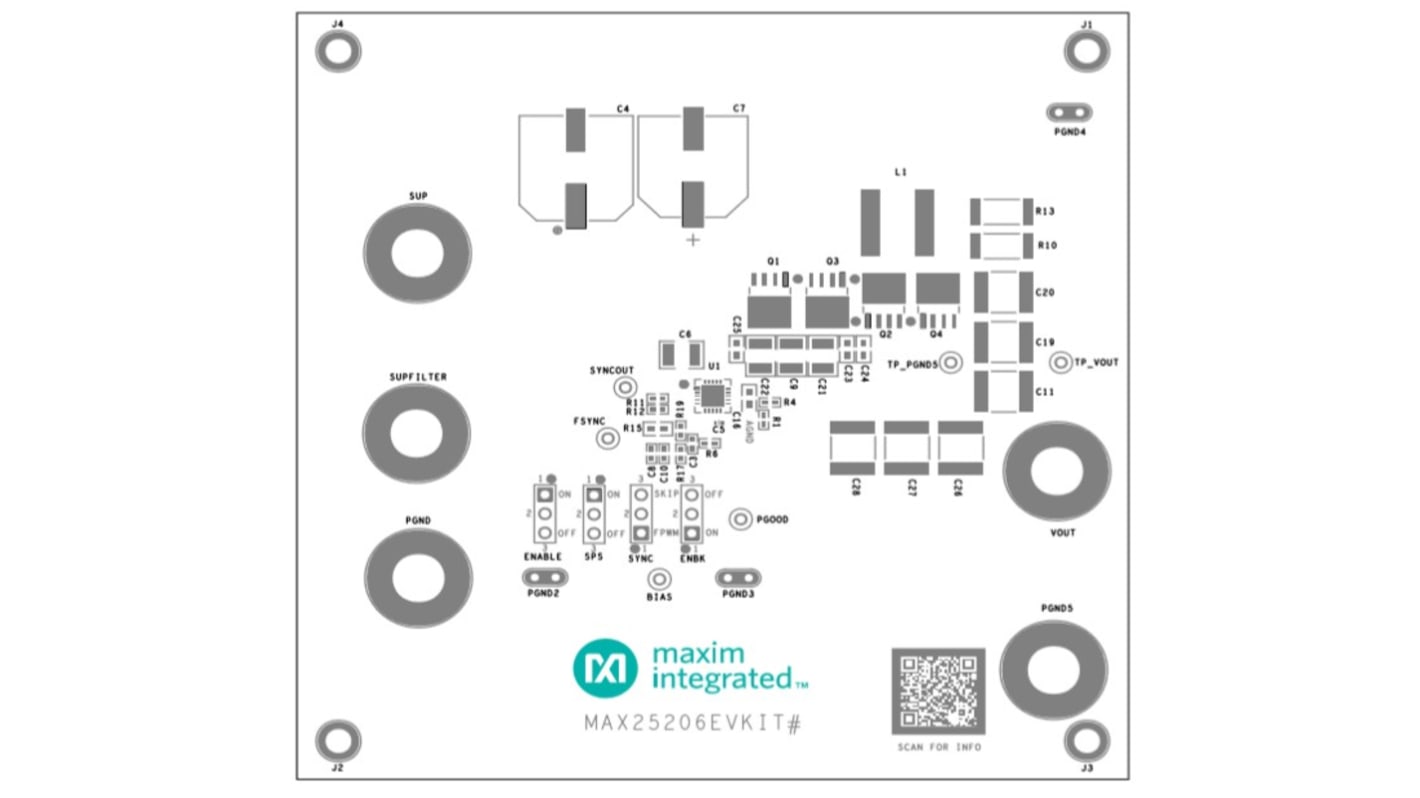 Kit de evaluación Controlador de tensión conmutado Maxim Integrated MAX25206 Evaluation Kit - MAX25206EVKIT#