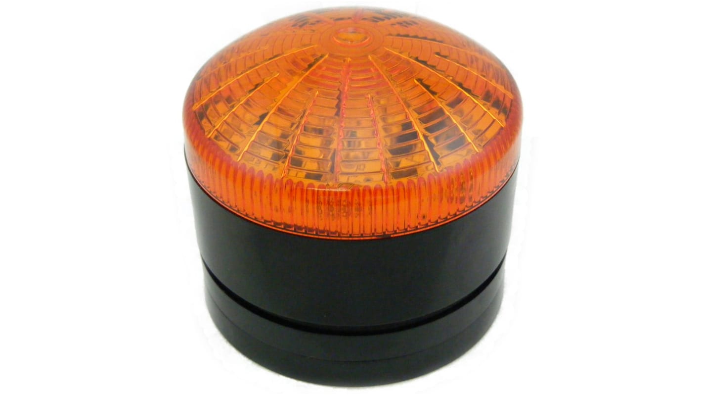 RS PRO Amber Multiple Effect Beacon, 110 V ac, 230 V ac, Panel or Surface Mount, LED Bulb, IP65