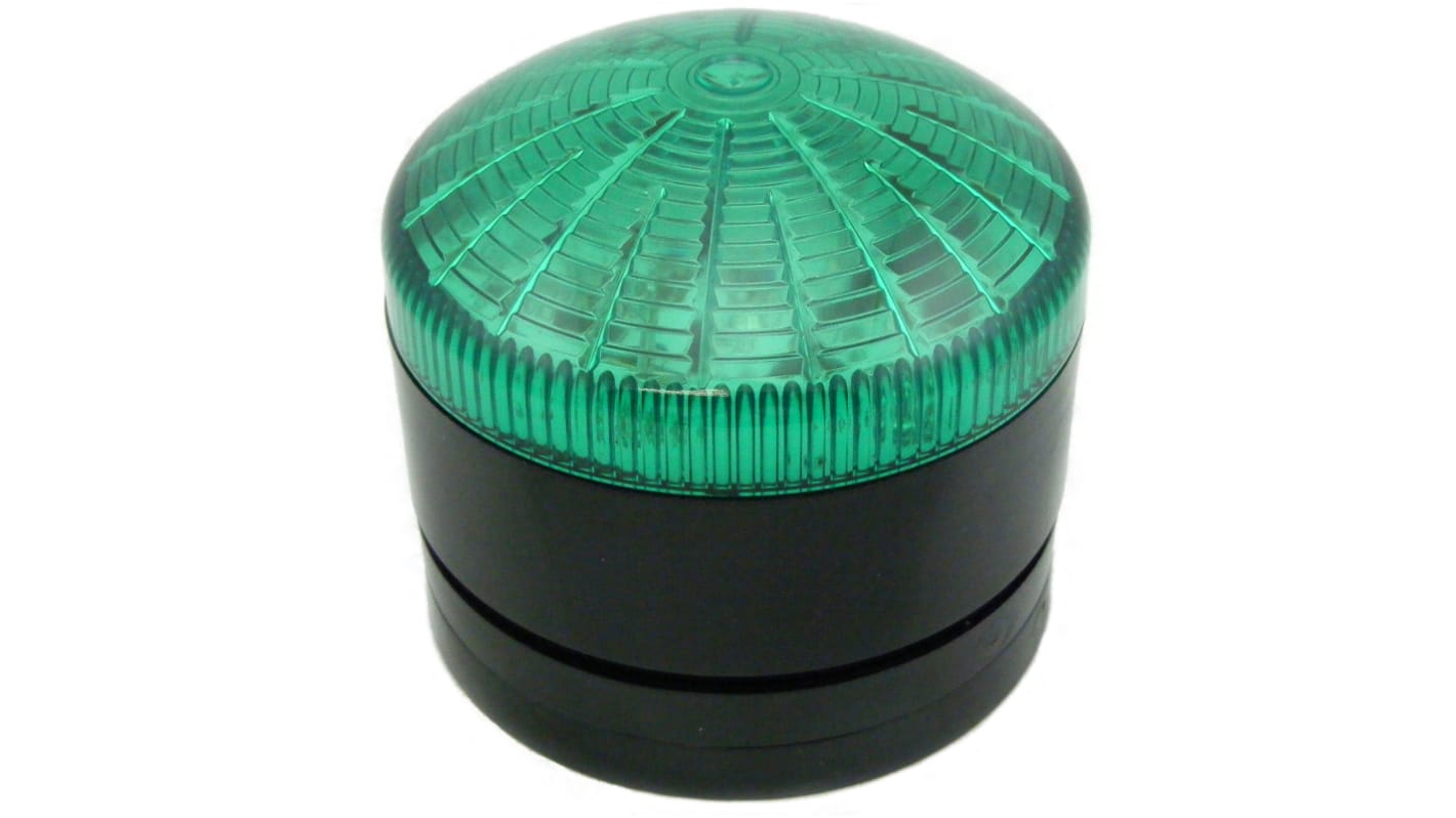 Segnalatore Lampeggiante, Fisso RS PRO, LED, Verde, 110 V c.a., 230 V c.a.