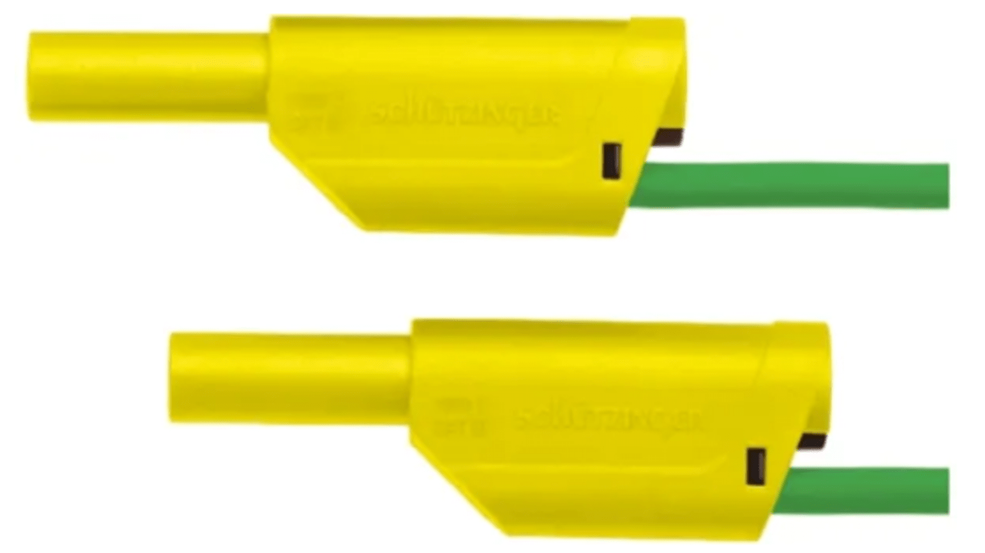 Cable de prueba Schutzinger de color Verde/Amarillo, Conector, 1kV, 32A, 1m