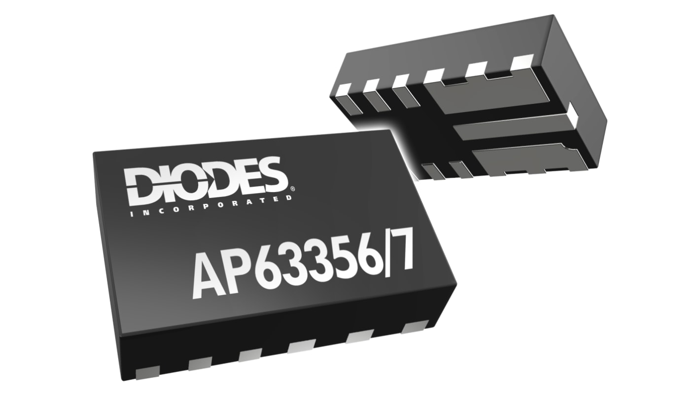 DiodesZetex, AP63356QZV-7 Sync Buck Converter 3.5A Adjustable 9-Pin, V-DFN3020-13