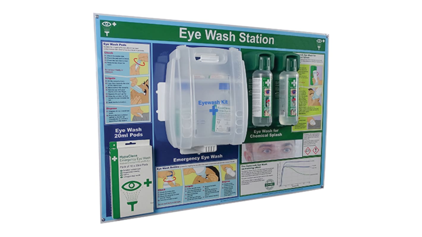 RS PRO First Aid & Eyewash Kit Wall Mounted