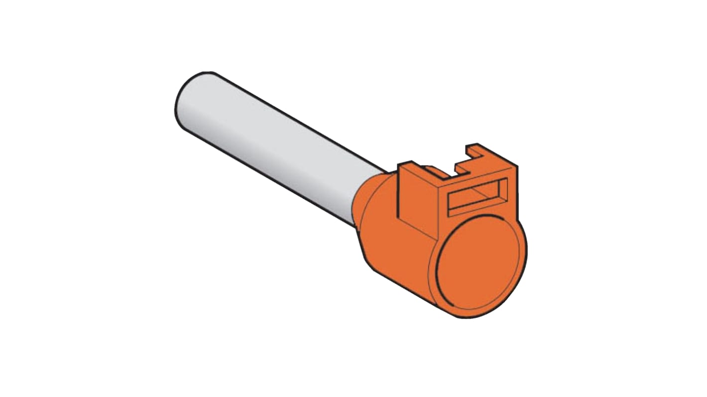 Schneider Electric, DZ5CA Insulated Crimp Bootlace Ferrule, 18mm Pin Length, 3.2mm Pin Diameter, Orange