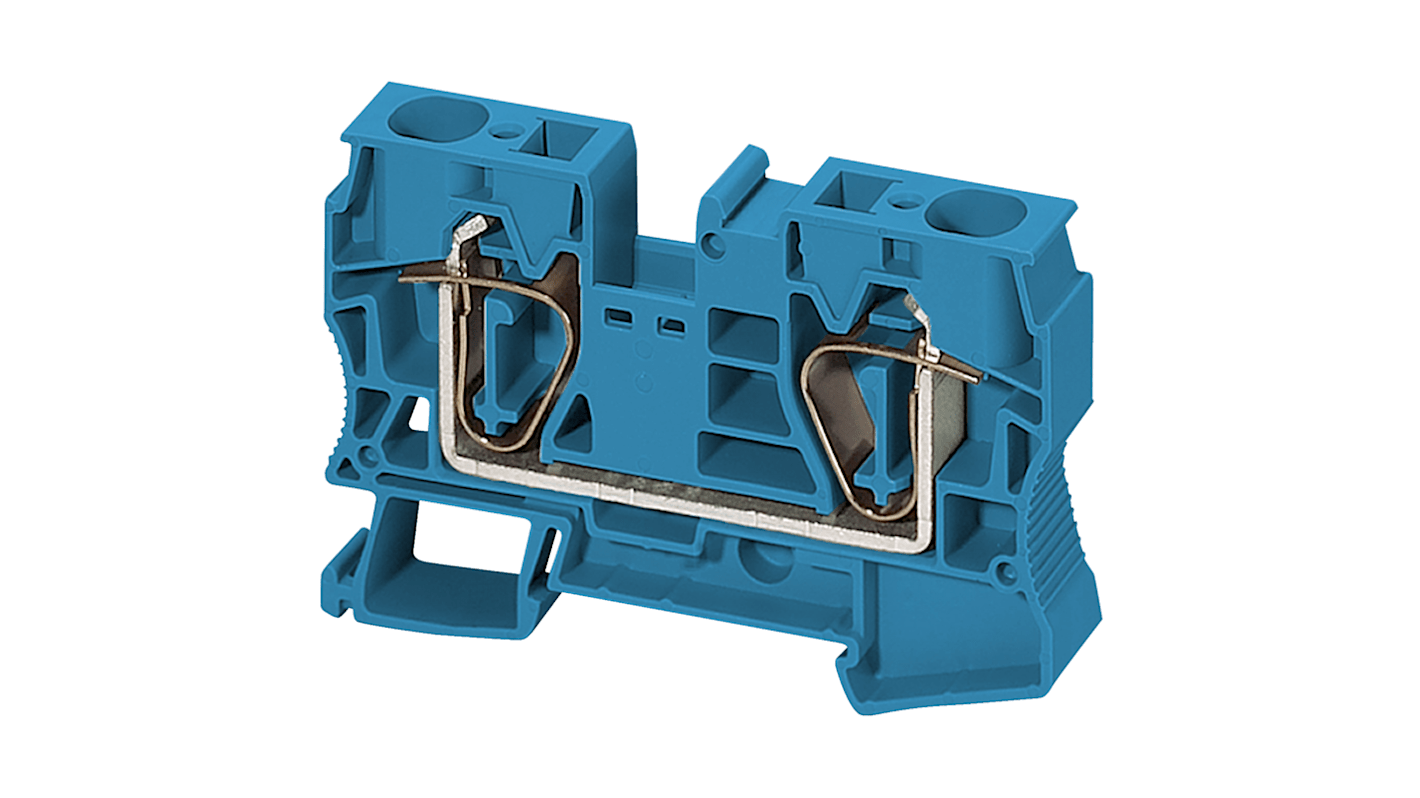 Bloc de jonction de traversée Schneider Electric TRR, 16mm², Cage à ressort, Bleu