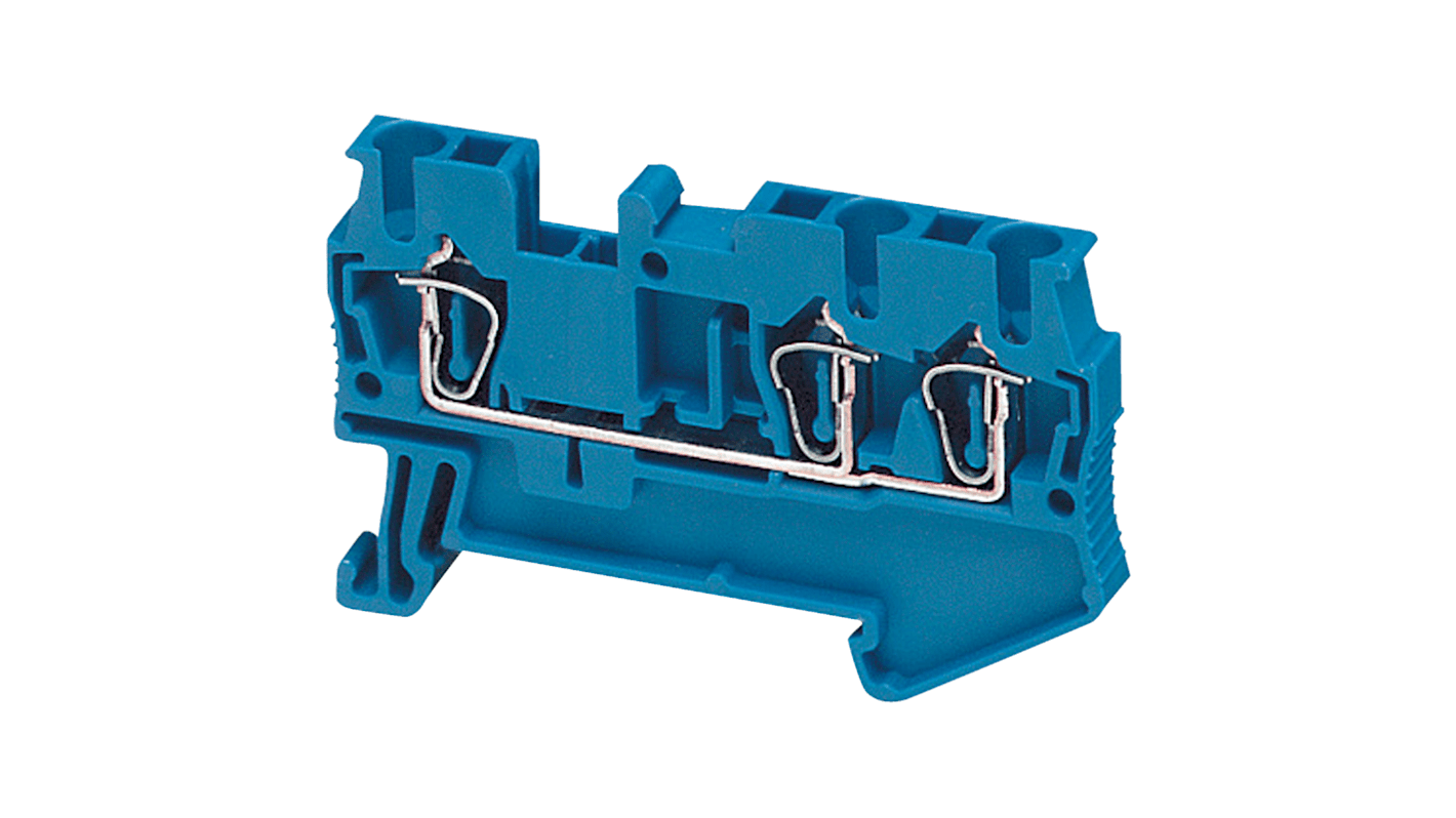 Bloc de jonction de traversée Schneider Electric TRR, 2.5mm², Cage à ressort, Bleu