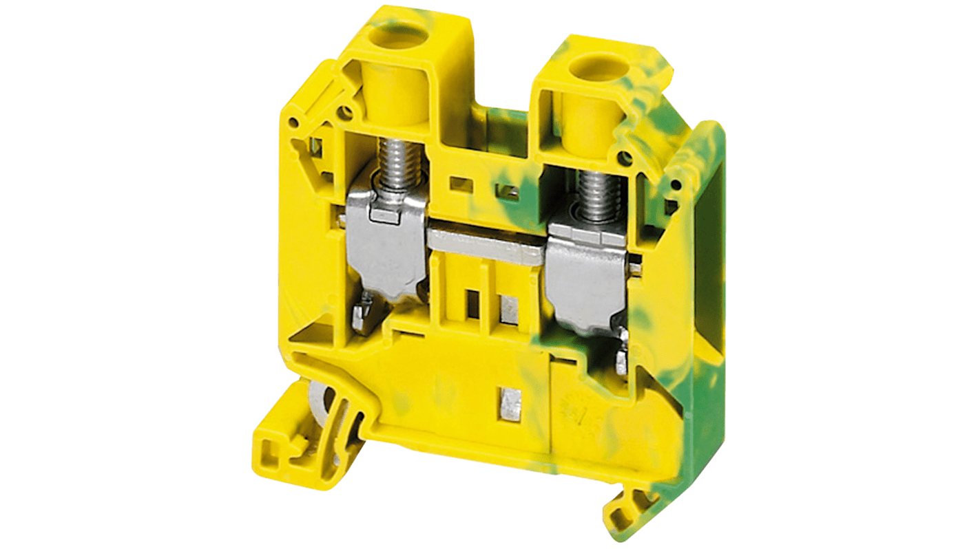 Schneider Electric Schutzleiterklemme, 2-polig, Schrauben-Anschluss, 16mm², Grün/Gelb