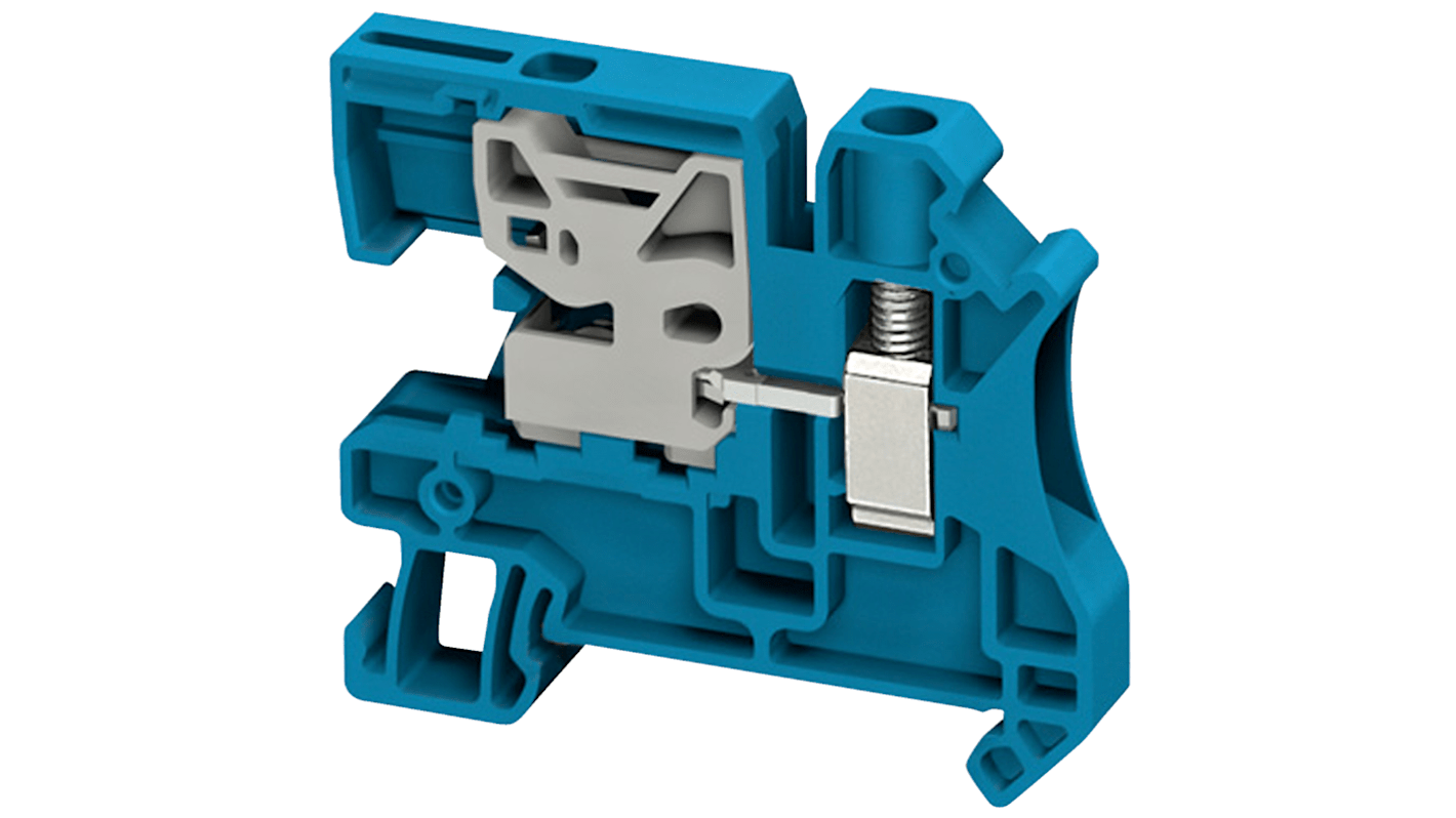 Schneider Electric TRV Series Blue DIN Rail Terminal Block, 6mm², Screw Termination