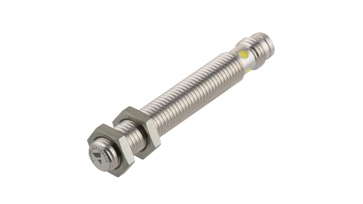 Carlo Gavazzi Inductive Barrel-Style Proximity Sensor, M8 x 1, 2 mm Detection, PNP Output, 30 V, IP67