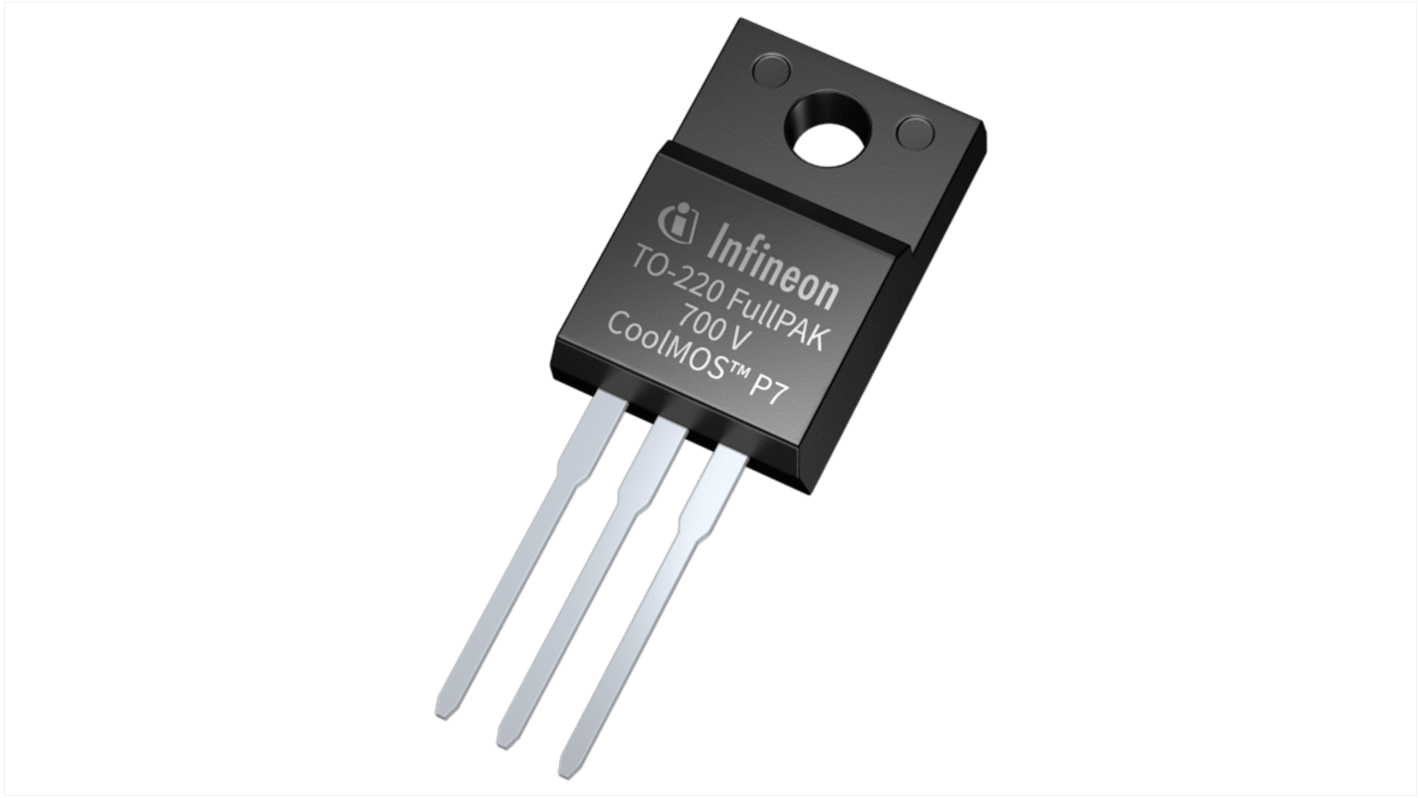 Silicon N-Channel MOSFET, 6 A, 700 V, 3-Pin TO-220 FP Infineon IPA70R900P7SXKSA1