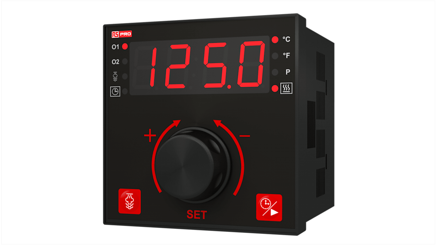 Regolatore di temperatura On/Off RS PRO, 100 → 240 V., 96 x 96mm, 3 uscite Relè, SSR