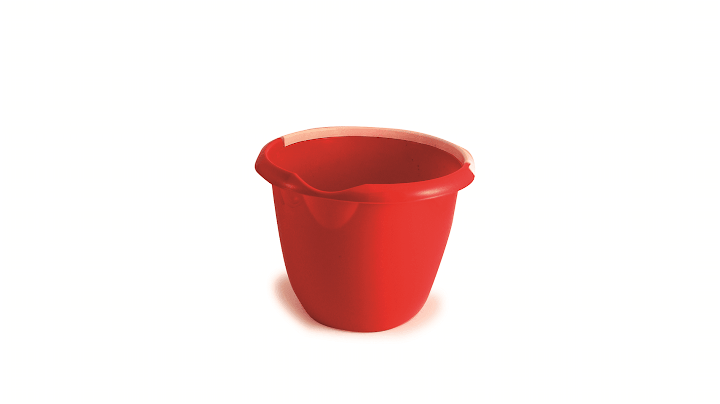 Secchio Rosso in Plastica RS PRO, capacità 10L