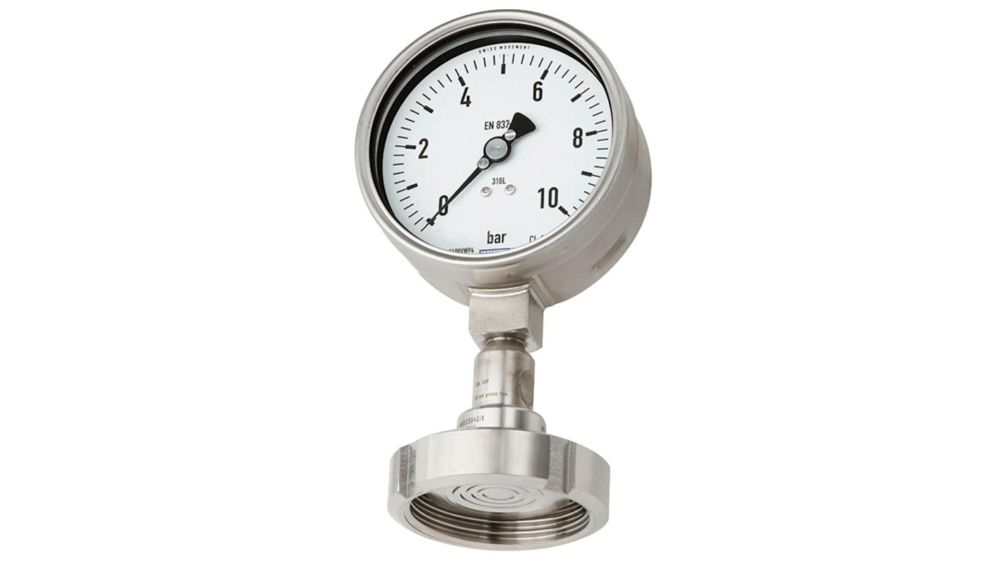 WIKA Analogue Pressure Gauge 10bar Bottom Entry, 14200367, 0bar min.