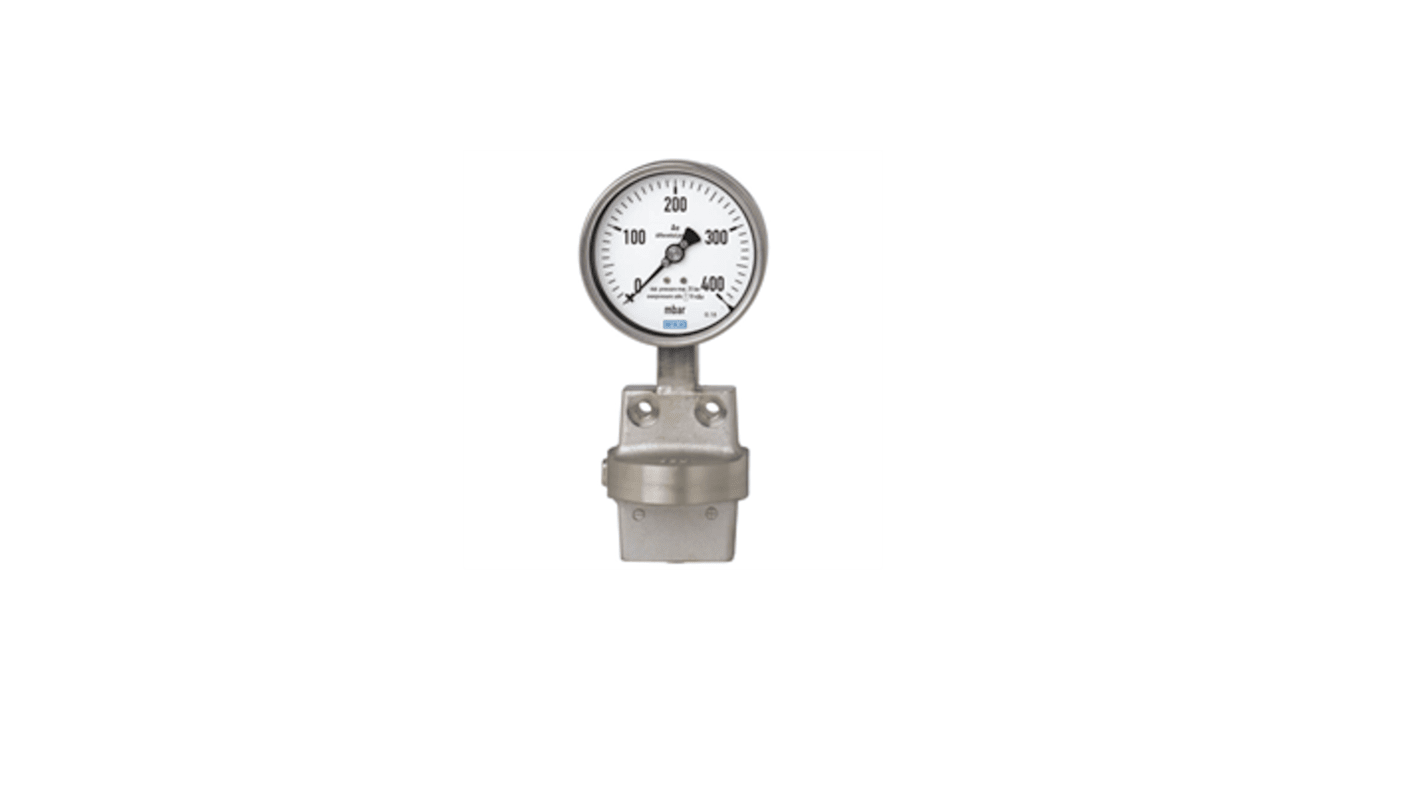 WIKA G 1/4 Analogue Differential Pressure Gauge 250mbar Bottom Entry, 9082840, 0bar min., 732.51