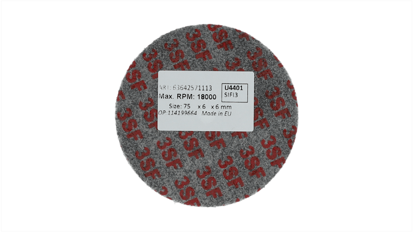 Meule abrasive, Dia. 76.2mm x 6.35mm Norton, grain fin, Carbure de Silicium, 12100tr/min