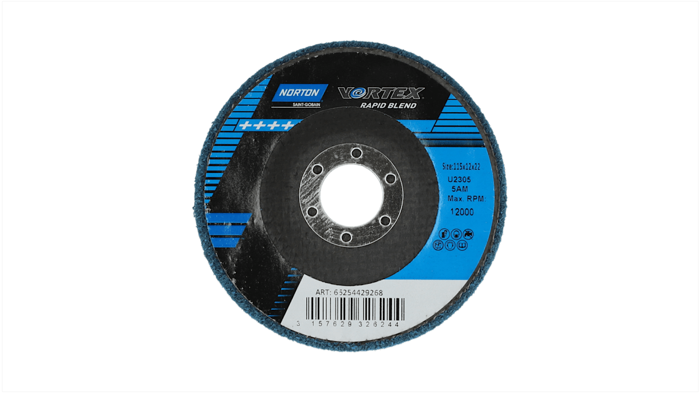 Norton Unified discs with backing Nylon Blending Disc, 114.3mm x 12mm Thick, Unified discs with backing