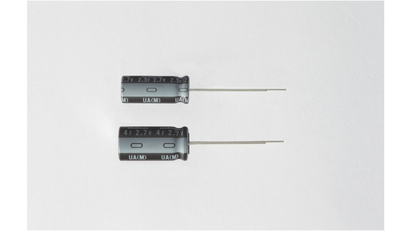 Supercondensateur, 2.5F, 2.7V c.c., Traversant