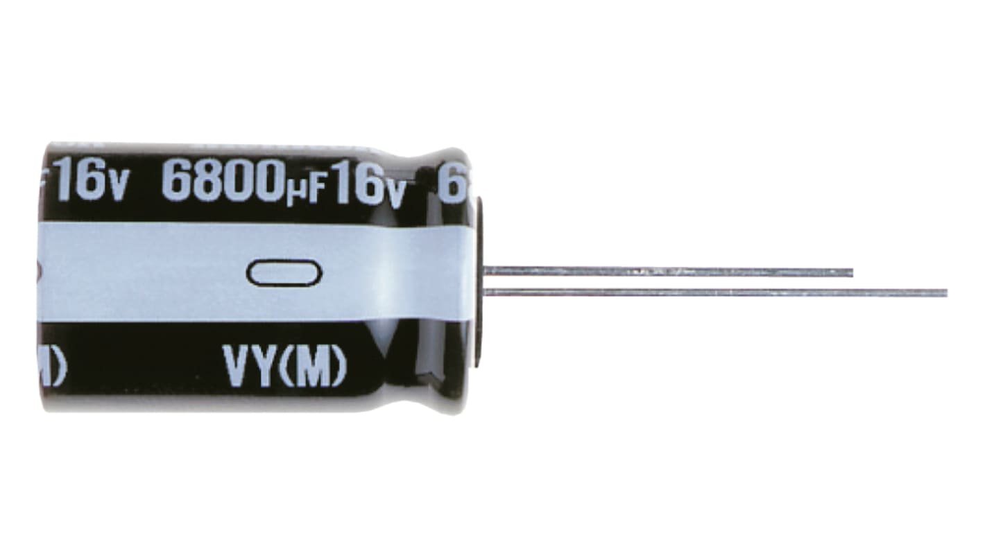 Condensatore Nichicon, 330μF, 10V cc, +105°C, Su foro