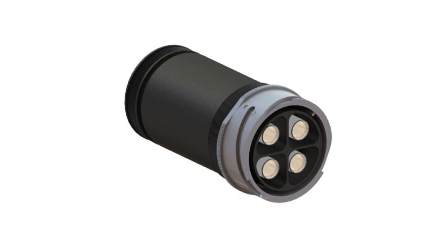 Conector circular Bulgin hembra serie Buccaneer 9000 High Power de 4 vías hembra, montaje aéreo, IP68