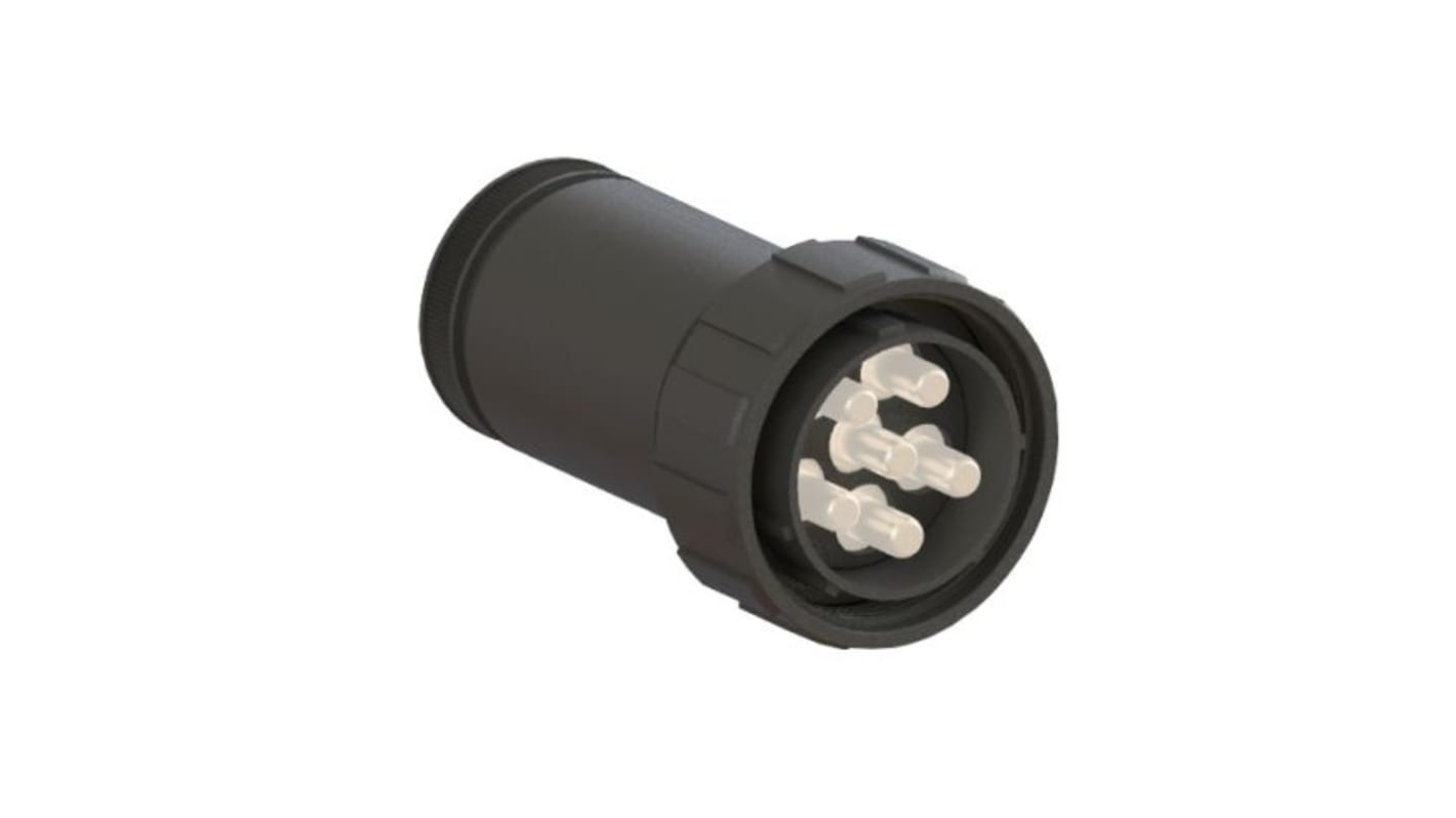 Conector circular Bulgin macho serie Buccaneer 9000 High Power de 6 vías macho, montaje aéreo, IP68