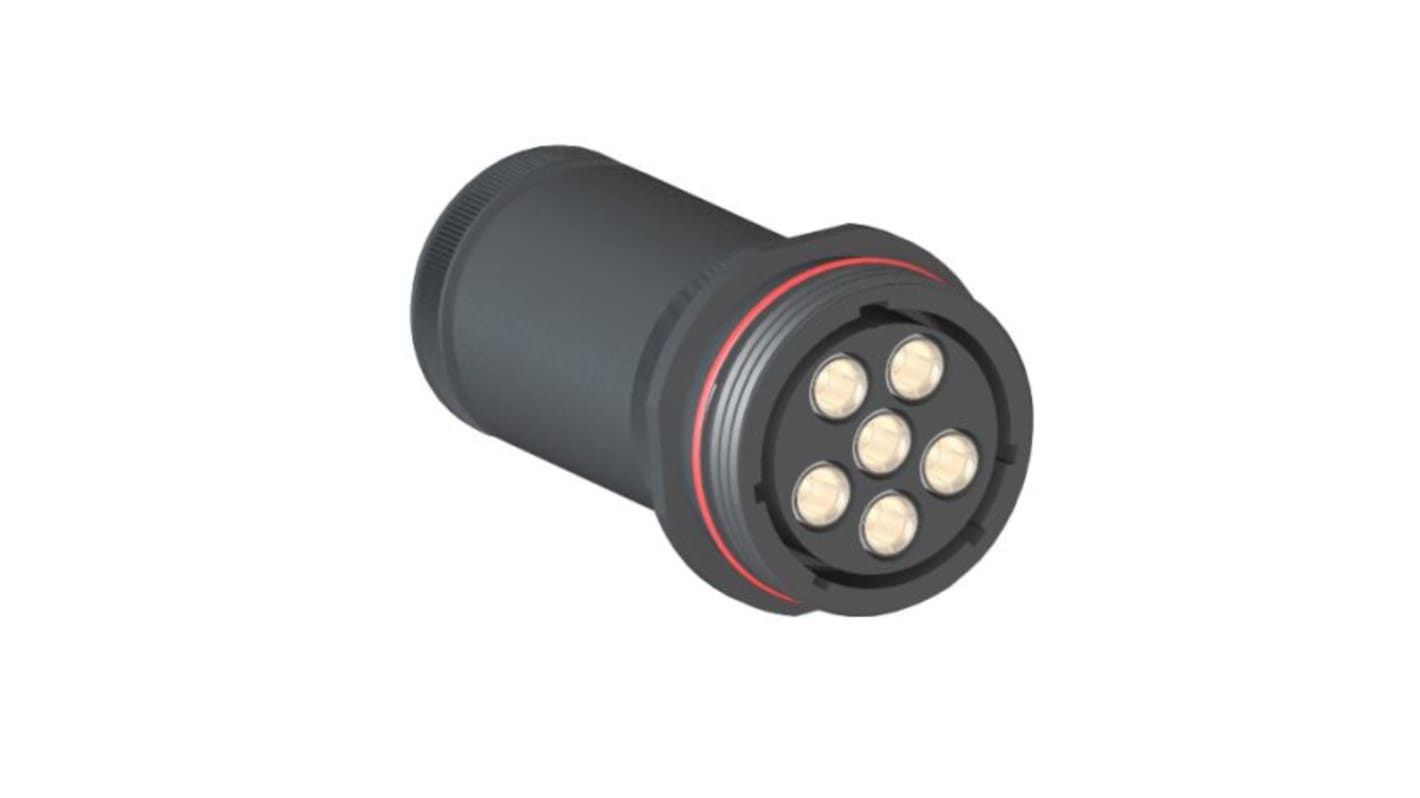 Bulgin Circular Connector, 6 Contacts, Cable Mount, Socket, Female, IP68, Buccaneer 9000 High Power Series