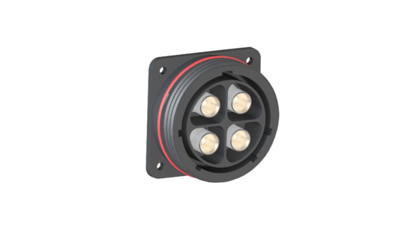 Conector circular Bulgin hembra serie Buccaneer 9000 High Power de 4 vías hembra, Montaje en Panel, IP68