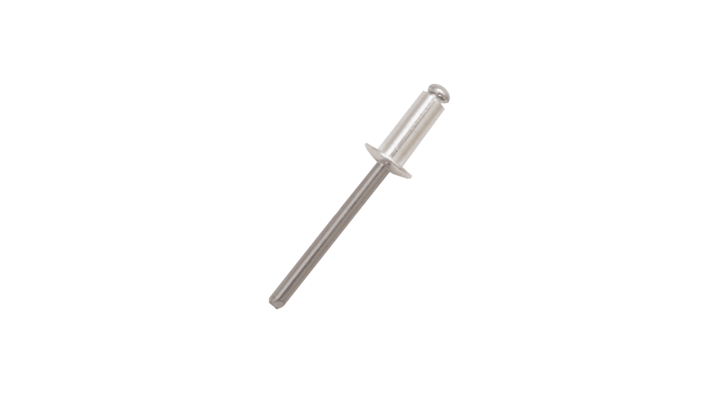 RS PRO Blind Niet, Ø 3mm x 8mm, Silber, Aluminium, 3.1mm aus Stahl