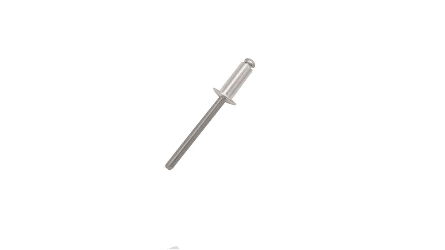 RS PRO Blind Niet, Ø 4.8mm x 10mm, Silber, Aluminium, 5.1 → 5.3mm aus Stahl