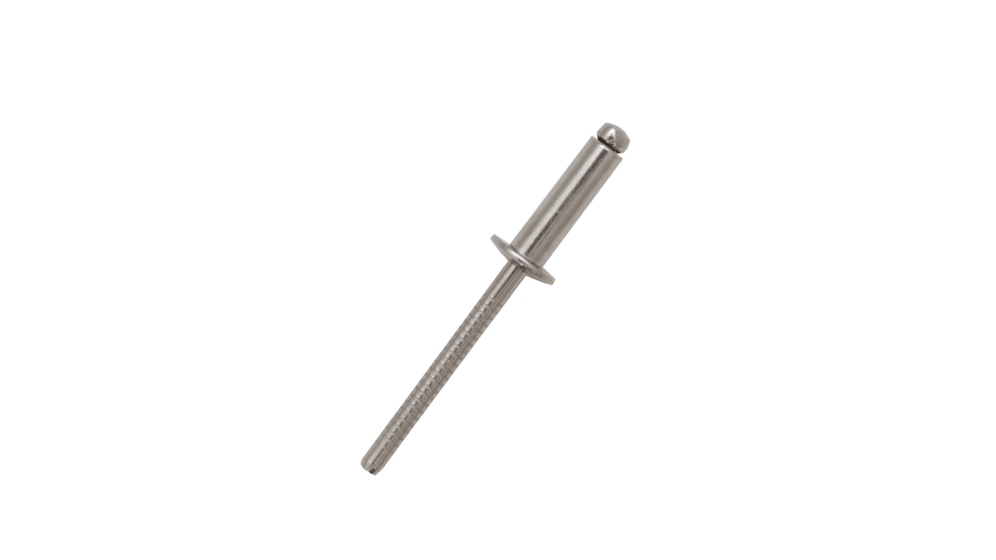 Remache ciego RS PRO de acero inox, Ø 4.8mm x 18mm, color Plata