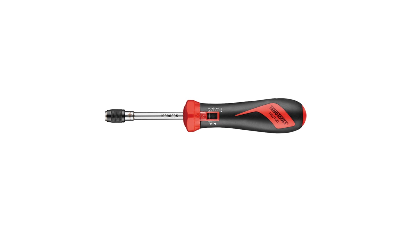 Teng Tools Adjustable Hex Torque Screwdriver, 1 → 5Nm, 1/4 in Drive