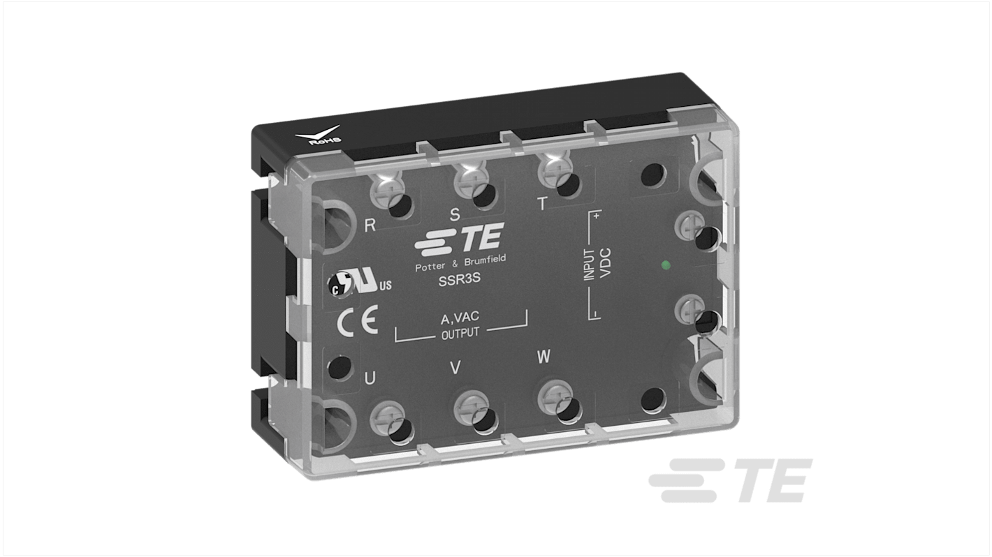 123459849 TE Connectivity SSR3 Series Solid State Relay 3 Phase, 10 A Load, Panel Mount, 480