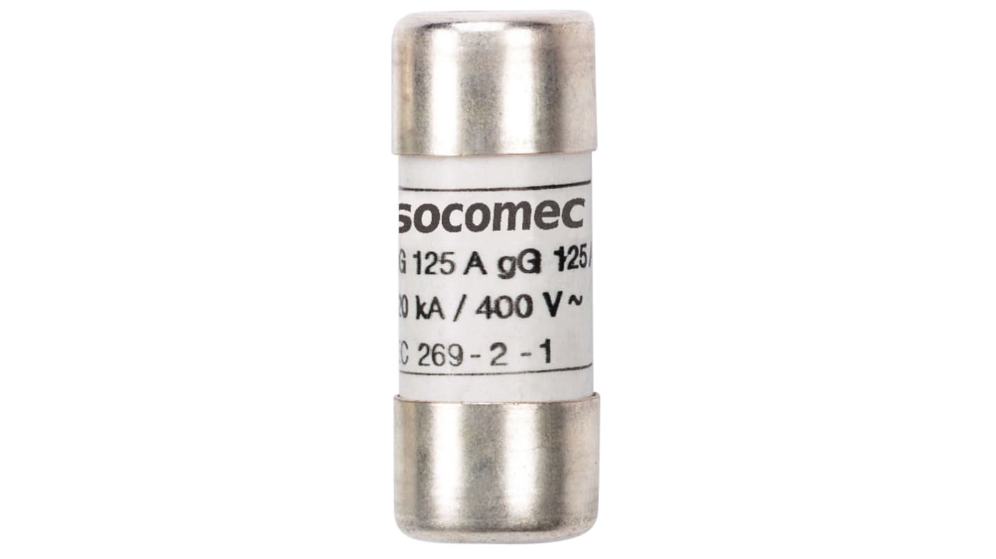 Fusible de cartucho Socomec, 80A, 22 x 58mm, acción rápida