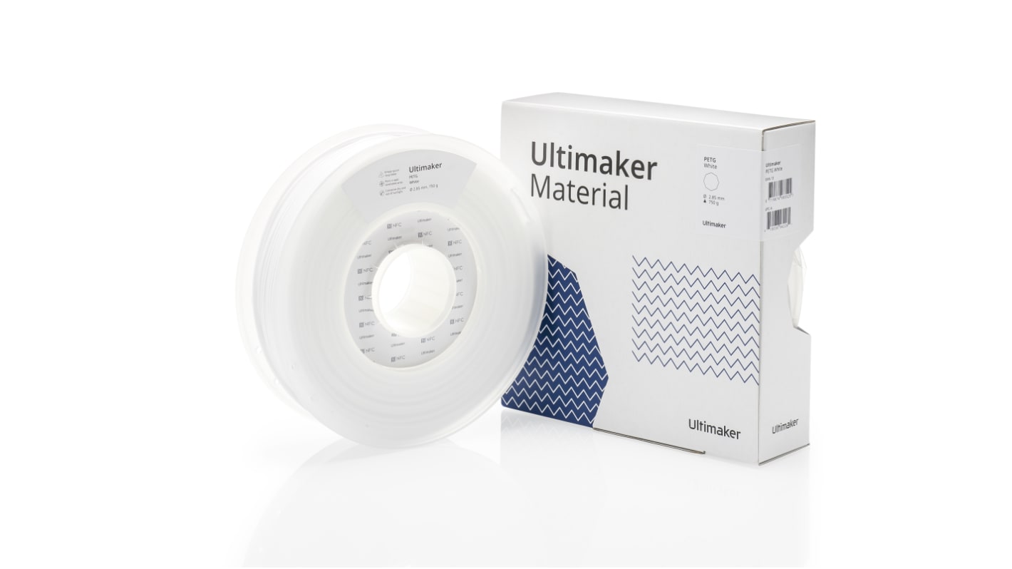 Filament pour imprimante 3D Ultimaker, PET-G, Ø 2.85mm, Blanc, 750g, FDM