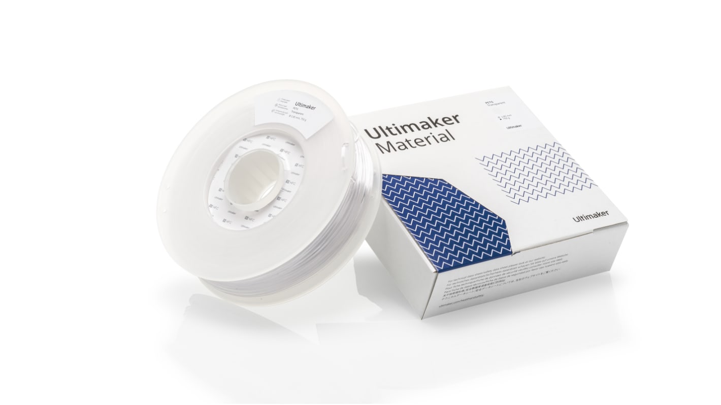 Filament pour imprimante 3D Ultimaker, PET-G, Ø 2.85mm, Transparent, 750g, FDM