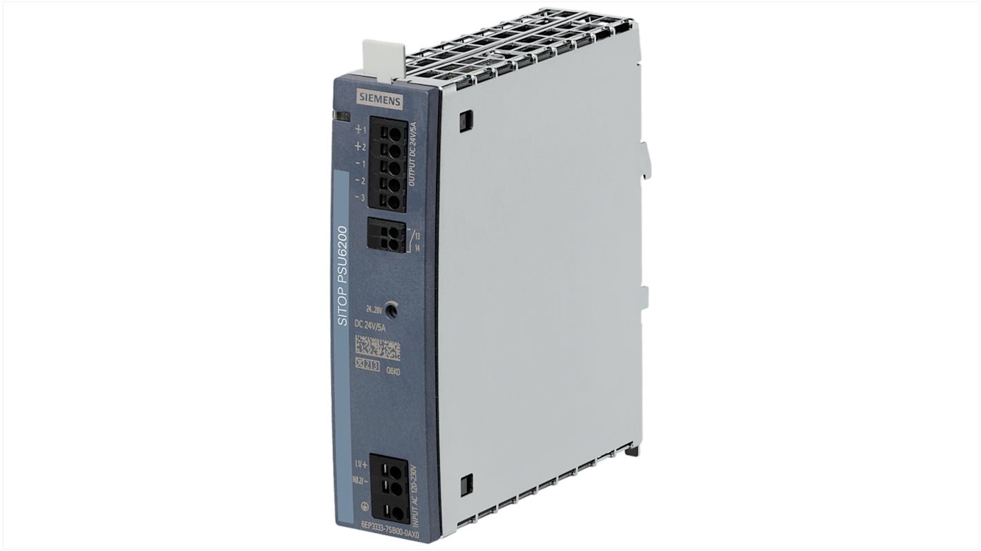 Siemens SITOP PSU6200 Switched Mode DIN Rail Power Supply, 120 → 230V ac ac Input, 24V dc dc Output, 5A Output