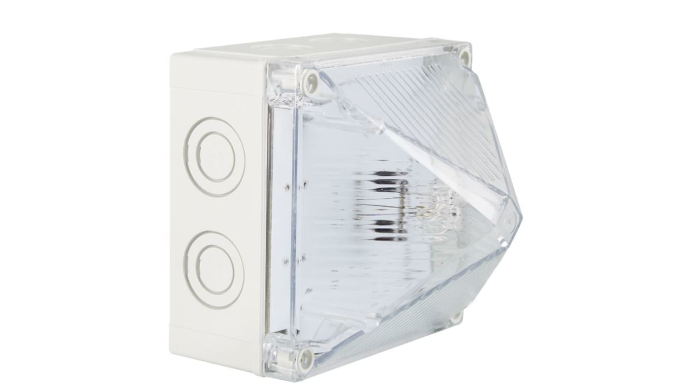 Segnalatore LED Lampeggiante, Fisso Moflash, LED, Bianco, 85 → 280 V.