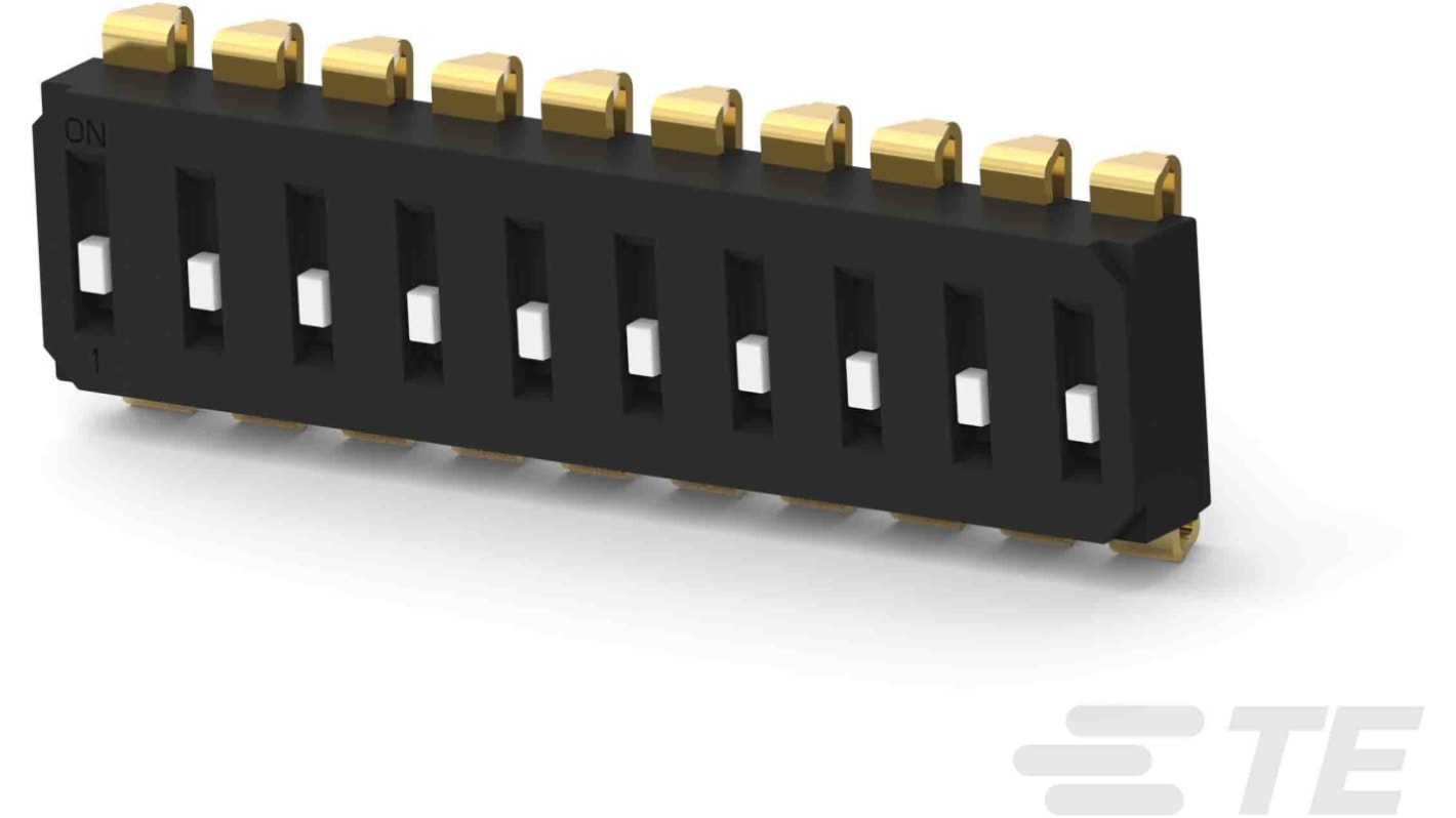 TE Connectivity 10 Way Surface Mount DIP Switch SPST, Recessed Actuator