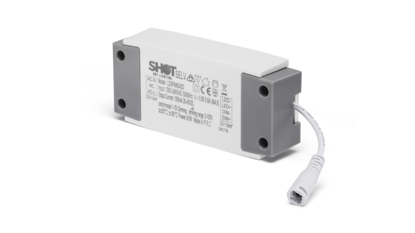 SHOT LED Driver, 230V Output, 42W Output, Constant Current Dimmable