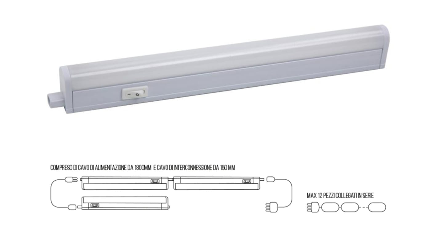 Luminaria lineal SHOT, Módulo LED, 230 V, 13 W, 1 tubo, LED, 849 mm x 28 mm, IP20, 4000K